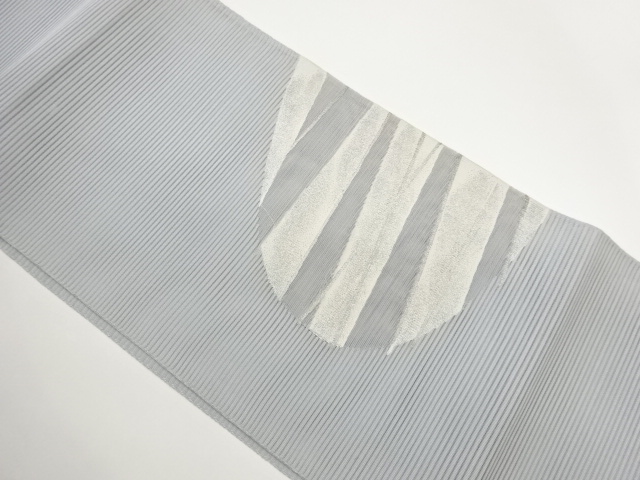 絽綴れ半円に横段模様織出し名古屋帯